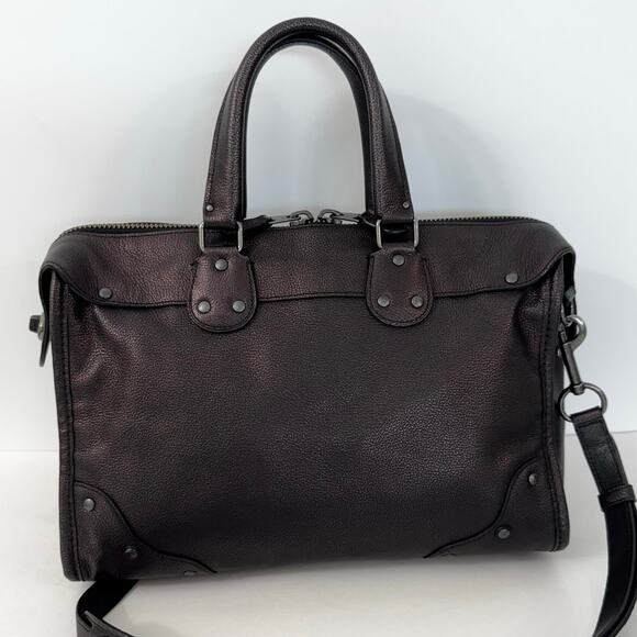 COACH Rhyder Leather Satchel Tote Bag Metallic Two-Tone Bronze Carryall 33739 - Picture 3 of 15